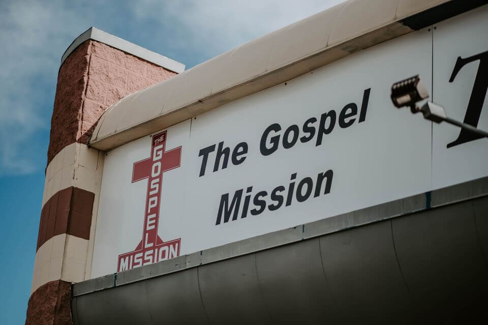 The Gospel Mission sign