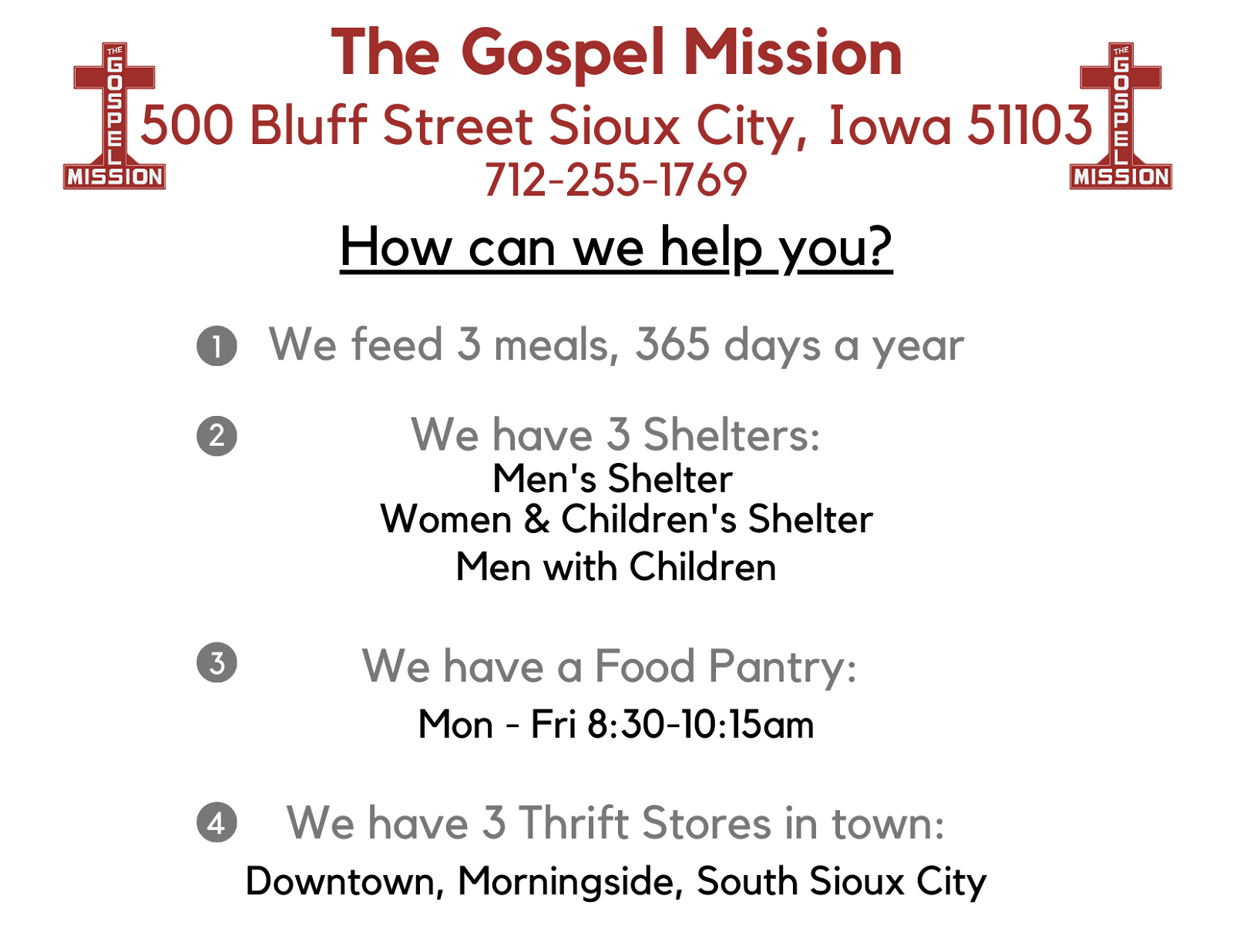 Print this off, hand it to the homeless you see on the streets. <br>Help us educate them on the services we can offer!